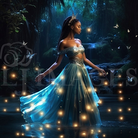 destinyunlimited_African_woman_in_long_blue_dress_by_lake_in_en_0d81e172-3ea0-4feb-89ba-781189af260e-2