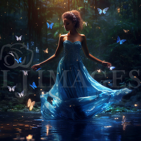 destinyunlimited_African_woman_in_long_blue_dress_by_pond_in_en_88082e19-f220-47d2-a173-502eb5becfa5-4