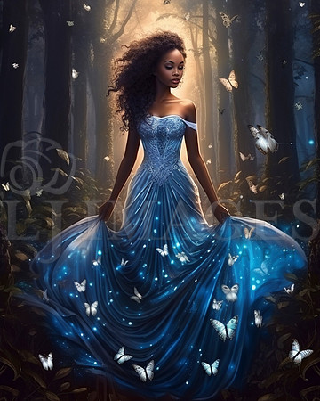 destinyunlimited_African_woman_in_long_blue_dress_in_enchanted__81a6fd72-8661-495e-81d8-39c2c199f149-4