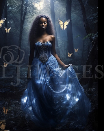 destinyunlimited_African_woman_in_long_blue_dress_in_enchanted__d844bcd1-f5f5-4c4e-a977-009212098c37