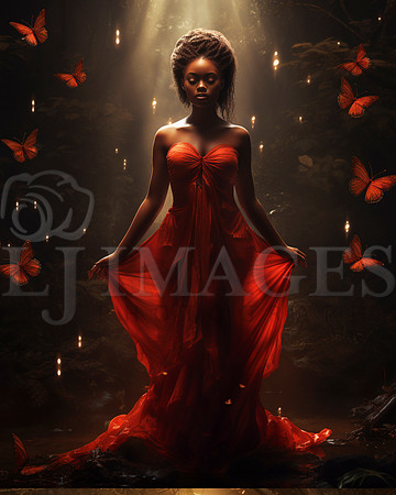 destinyunlimited_African_woman_in_long_red_dress_in_enchanted_f_4d06bd6c-cc72-44ff-9bd7-49d76ecac6a4-4