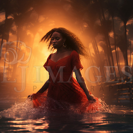 destinyunlimited_African_woman_in_long_red_dress_in_water_jungl_0cff89ad-bb06-4887-a320-cbd2bf861616-2