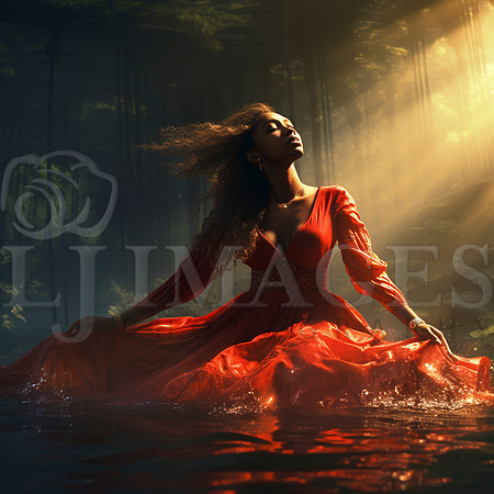 destinyunlimited_African_woman_in_long_red_dress_in_water_jungl_0cff89ad-bb06-4887-a320-cbd2bf861616-3