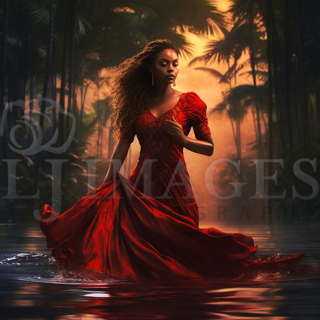 destinyunlimited_African_woman_in_long_red_dress_in_water_jungl_3fee36d9-a637-4d84-9526-0b94f983fadb-4