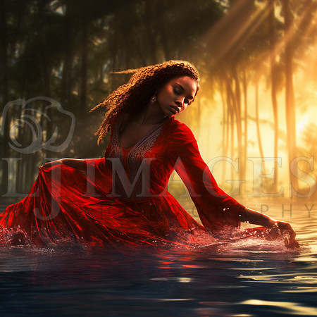 destinyunlimited_African_woman_in_long_red_dress_in_water_jungl_461953f7-0b21-4434-b785-201e2ece69a4