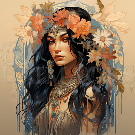 destinyunlimited_American_Indian_female_art_nouveau_wearing_dre_d0bc3ad2-c416-4bd5-8913-e73400f83885