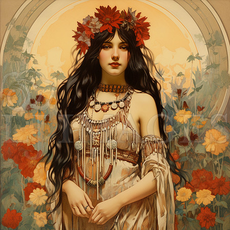 destinyunlimited_American_Indian_female_art_nouveau_wearing_dre_ecf41e66-476d-4047-8722-faa2875974d2-3