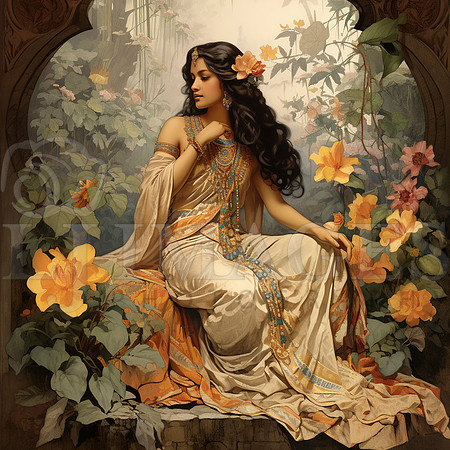 destinyunlimited_indian_female_art_nouveau_wearing_dress_flower_ada65786-3c7a-46ad-808c-5633b87c323e-3