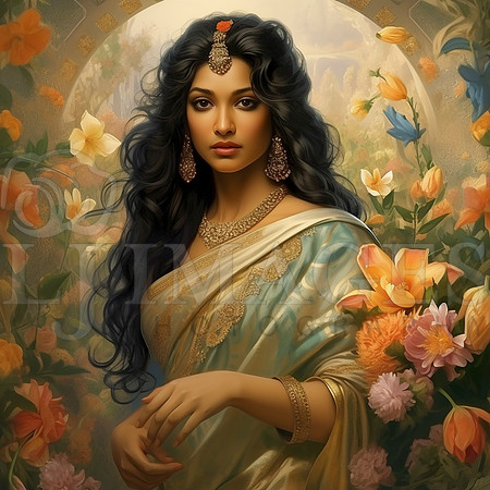 destinyunlimited_indian_female_art_nouveau_wearing_dress_flower_cce929d7-2d03-4566-86ef-4cd8d7c8482a