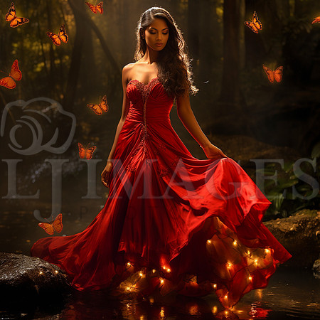 destinyunlimited_Indian_woman_in_long_red_dress_in_enchanted_fo_9961b3be-8f2a-4293-a472-222233b9eb94-3