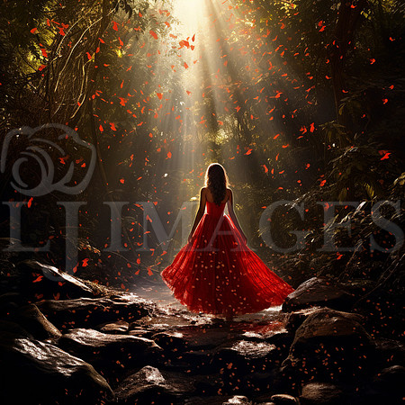 destinyunlimited_Indian_woman_in_long_red_dress_in_enchanted_fo_9961b3be-8f2a-4293-a472-222233b9eb94-4