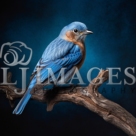 destinyunlimited_blue_bird_on_branch__on_blue_background_dramat_0350746d-912a-49fe-8e9d-70d839934994-2