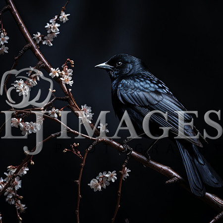 destinyunlimited_black_bird_on_the_branch_on_a_black_background_e01e353e-d624-4353-9a66-706979c539f2