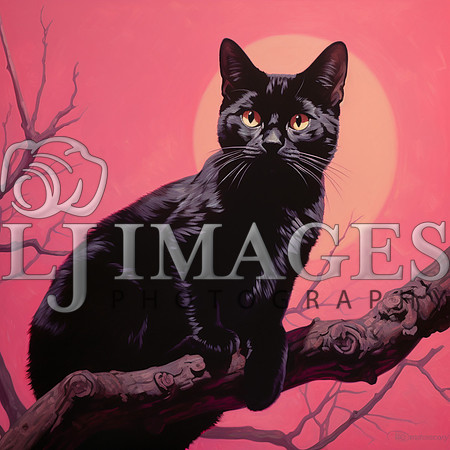 destinyunlimited_black_cat_on_a_limb_on_a_pink_background_drama_03399509-6a3c-4cdc-ab46-aada050d1ea2
