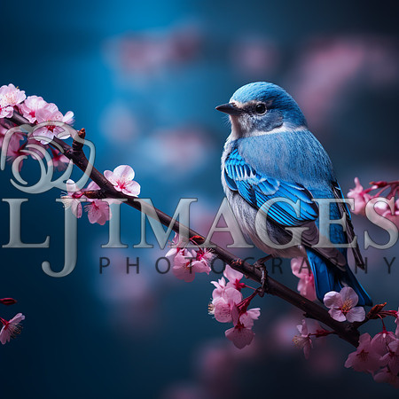 destinyunlimited_blue_bird_on_branch__on_blue_background_dramat_1f1a514b-4f5e-4734-9b8e-a1290f5e4256-2