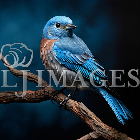 destinyunlimited_blue_bird_on_branch__on_blue_background_dramat_0350746d-912a-49fe-8e9d-70d839934994-4
