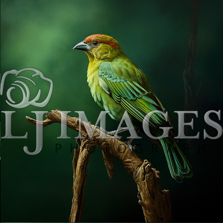 destinyunlimited_Green_Bird_sitting_on_a_limb_on_a_green_backgr_001e8edf-b9f1-46c0-ab4a-12babd286020-2