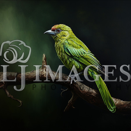 destinyunlimited_Green_Bird_sitting_on_a_limb_on_a_green_backgr_7e870a5a-5e59-4c45-a315-3118cda97212-3