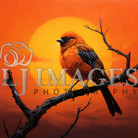 destinyunlimited_Orange_bird_sitting_on_a_limb_on_the_orange_ba_3c994bfc-9631-4c96-b3d9-b314be0520b6-2