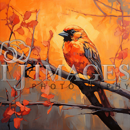 destinyunlimited_Orange_bird_sitting_on_a_limb_on_the_orange_ba_05f091f7-efe4-4ea1-8501-25c6db2c9839-3