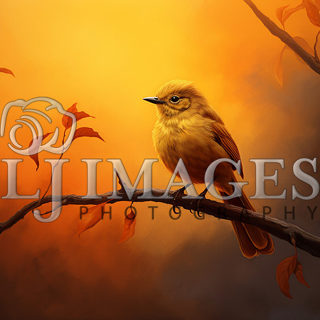 destinyunlimited_Orange_bird_sitting_on_a_limb_on_the_orange_ba_8e72d139-bf4f-47e8-b103-530e8ab6049f