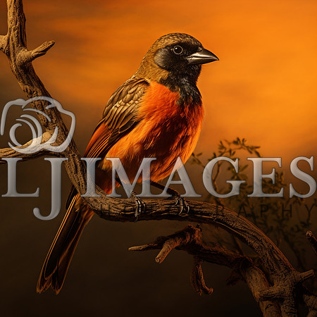 destinyunlimited_Orange_bird_sitting_on_a_limb_on_the_orange_ba_de175c3b-defd-4527-ba00-3acec204226c-2