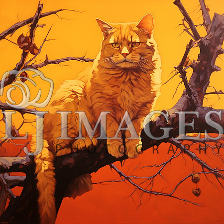 destinyunlimited_orange_cat_on_a_limb_on_the_orange_background__a70a9496-2fd5-405c-a3ea-e8f65648af0e