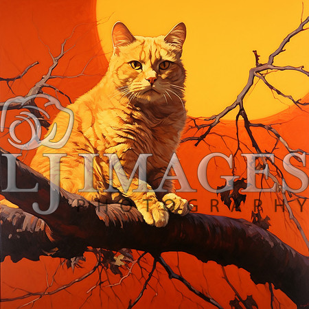 destinyunlimited_orange_cat_on_a_limb_on_the_orange_background__abdd61bc-75d5-4155-92ea-d38dd6a15d4e