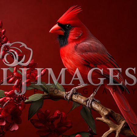 destinyunlimited_red_bird_on_branch_on_red_background_dramatic__9b9f506a-43c9-47ea-96d2-34029b16c95a-3