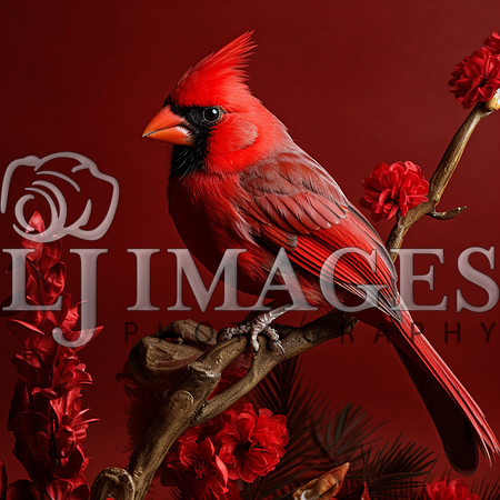 destinyunlimited_red_bird_on_branch_on_red_background_dramatic__9b9f506a-43c9-47ea-96d2-34029b16c95a-4