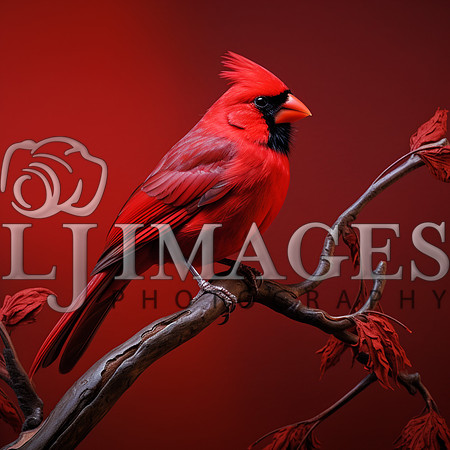 destinyunlimited_red_bird_on_branch_on_red_background_dramatic__5081f214-8845-4ce6-9f2b-e0d5322159a6
