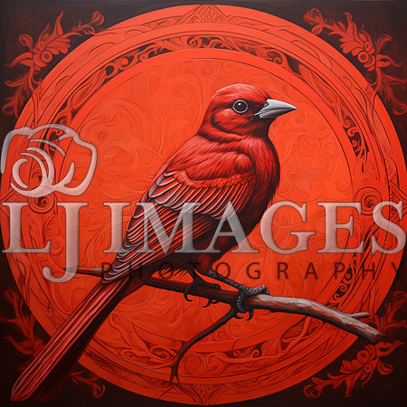 destinyunlimited_red_bird_on_red_background_9a30d5bc-9d34-4b8c-8e70-1b867a1b3b3d