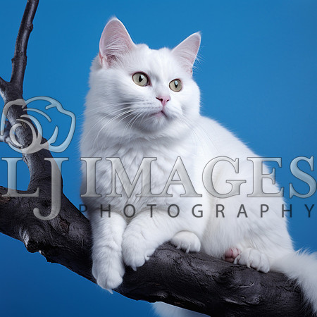 destinyunlimited_white_cat_on_a_limb_on_a_blue_background_drama_8aa92456-8d3e-4df8-b106-66178662cdb0