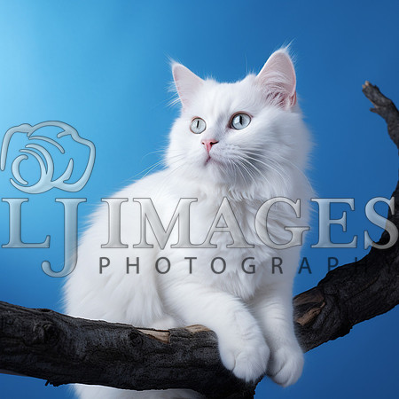 destinyunlimited_white_cat_on_a_limb_on_a_blue_background_drama_dd4d65b7-5247-4d61-9a8e-eface6591219-4