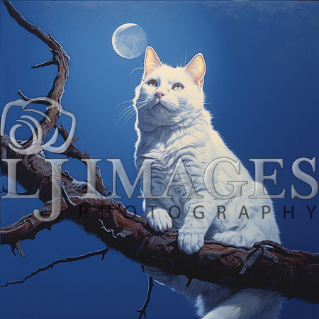 destinyunlimited_white_cat_on_a_limb_on_a_blue_background_drama_ec395e1d-d5a3-4767-9b72-b94d0c4e2498-4