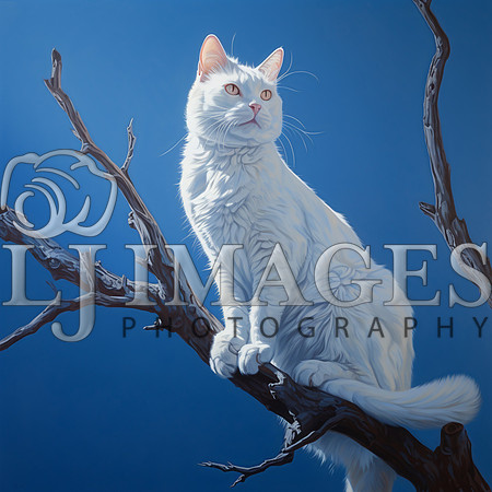 destinyunlimited_white_cat_on_a_limb_on_a_blue_background_drama_ed44e60a-73d2-4324-b9c8-c05ed1467b91