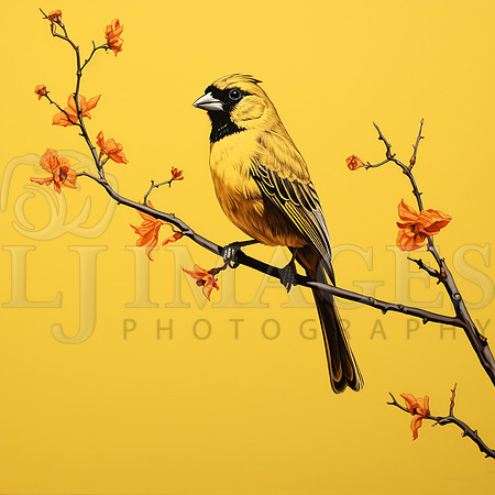 destinyunlimited_yellow_bird_on_branch_on_yellow_background_a10ba144-33a2-4149-9561-c5604fcb3ee3