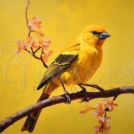destinyunlimited_yellow_bird_on_branch_on_yellow_background_d90508d6-38f3-4950-aa1c-477c1a7ae4cb-3