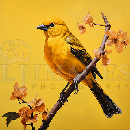 destinyunlimited_yellow_bird_on_branch_on_yellow_background_d90508d6-38f3-4950-aa1c-477c1a7ae4cb-4