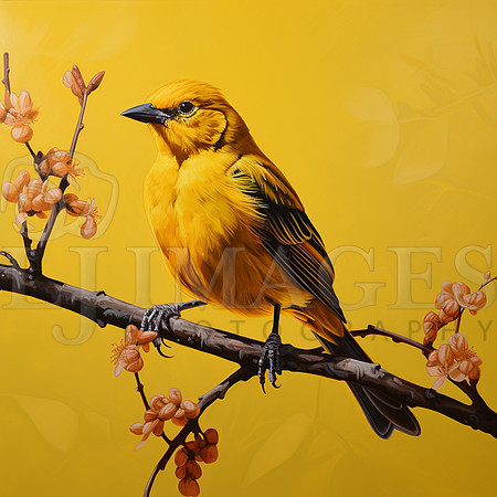 destinyunlimited_yellow_bird_on_branch_on_yellow_background_d90508d6-38f3-4950-aa1c-477c1a7ae4cb