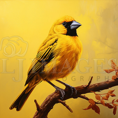 destinyunlimited_yellow_bird_on_branch_on_yellow_background_dra_f87cd469-4811-49b7-9b65-ebe4dca1ccaf-4